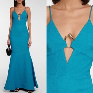 Rebecca Vallance Diana Embellished Cutout Gown in Blue